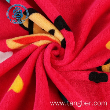 100% polyester fleece blanket printed flannel fabric